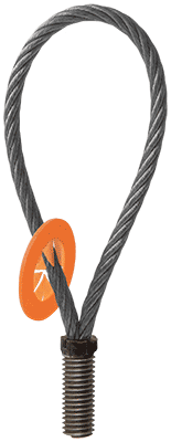 Seilschlaufe Hebeschlaufe mit Rundgewinde Schrägzug bis 45° Stahl blank Rd 24 