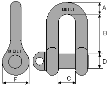 M22 Schäkel mit Kragenbolzen DIN 82101-A verzinkt - Sch