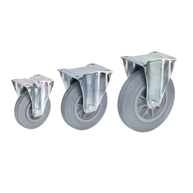 Lenk- und Bockrollen mit blaugrauen Vollgummiräder GH4007/4008/4009