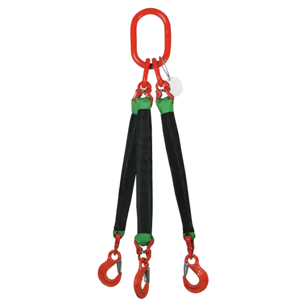 3-Strang Rundschlingengehänge mit Lasthaken
