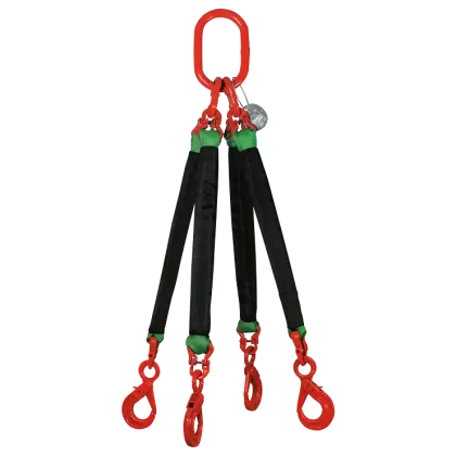 4-Strang Rundschlingengehänge mit Sicherheitslasthaken