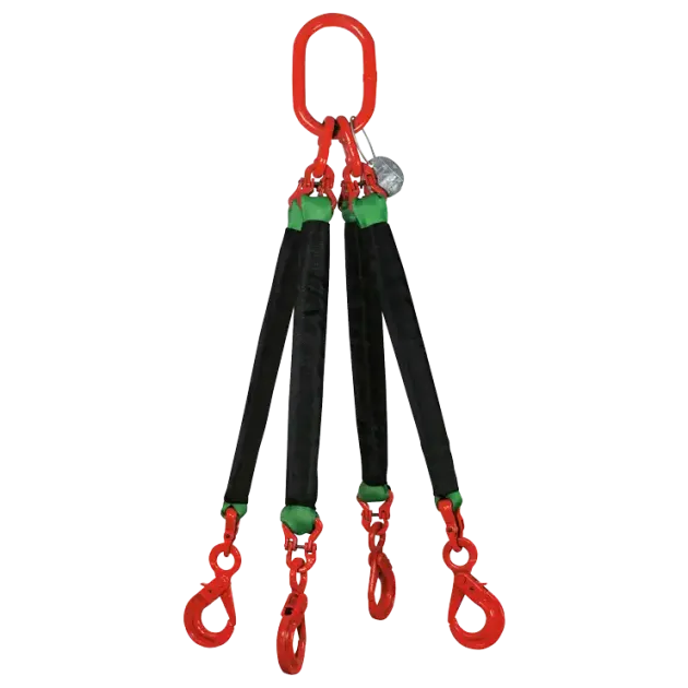4-Strang Rundschlingengehänge mit Sicherheitslasthaken