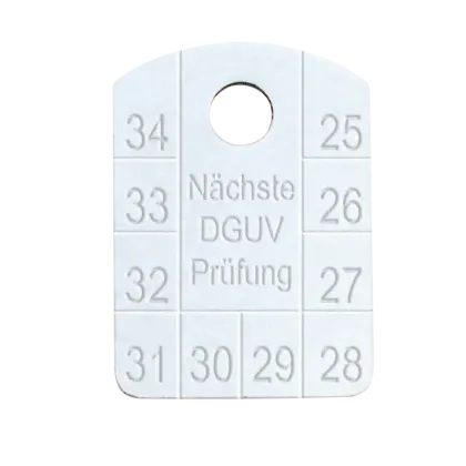 Anhänger, Blech, nächste Prüfung nach DGUV, Monat/Jahr,40x55,neutral  150/200-500/600-1000/1100