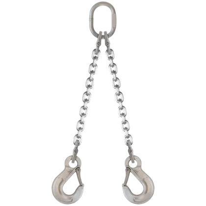 2-Strang Anschlagkette GK6 mit Lasthaken - Edelstahl