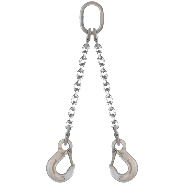 2-Strang Anschlagkette GK6 mit Lasthaken - Edelstahl