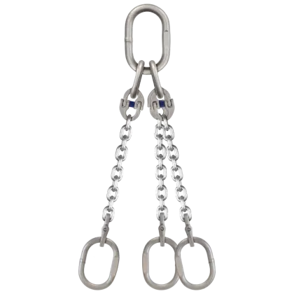 3-Strang Anschlagkette GK6 mit Ovalöse - Edelstahl