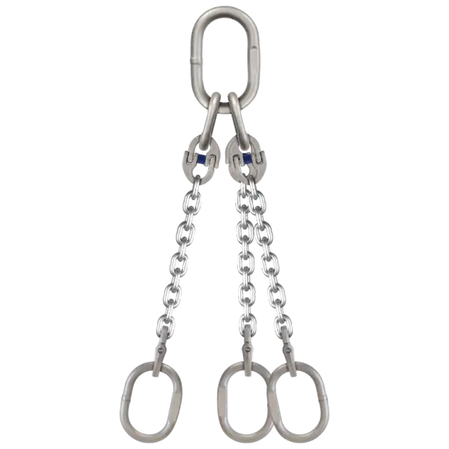 3-Strang Anschlagkette GK6 mit Ovalöse - Edelstahl