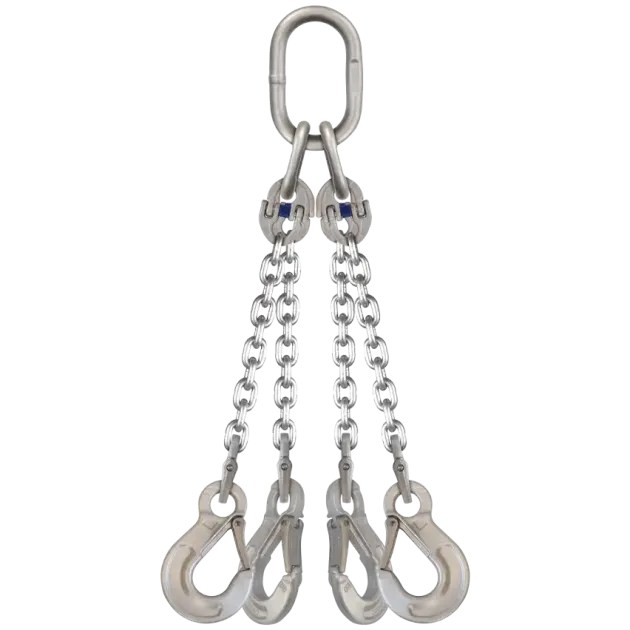 4-Strang Anschlagkette GK6 mit Lasthaken - Edelstahl