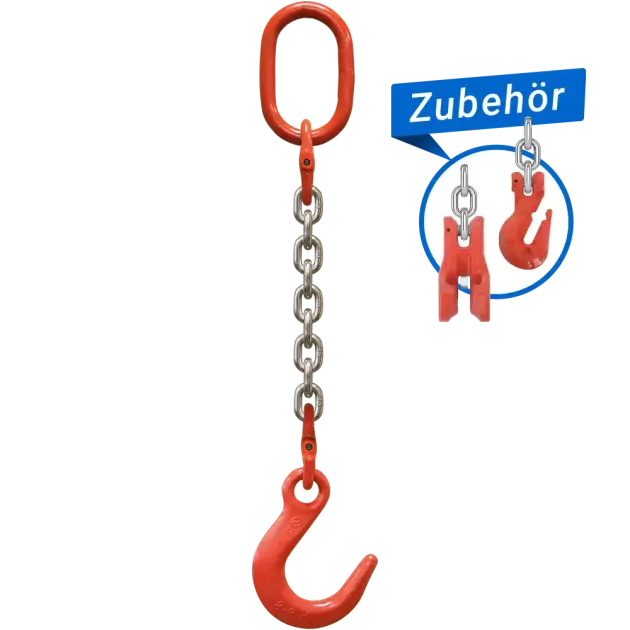 1-Strang Anschlagkette GK8 mit Weitmaulhaken