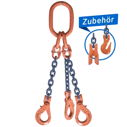 3-Strang Anschlagkette GK10 mit Sicherheitslasthaken