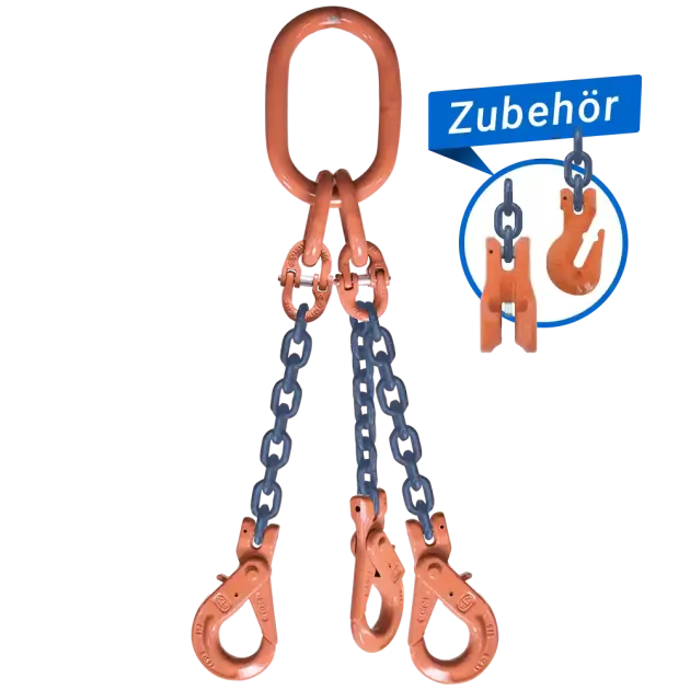 3-Strang Anschlagkette GK10 mit Sicherheitslasthaken